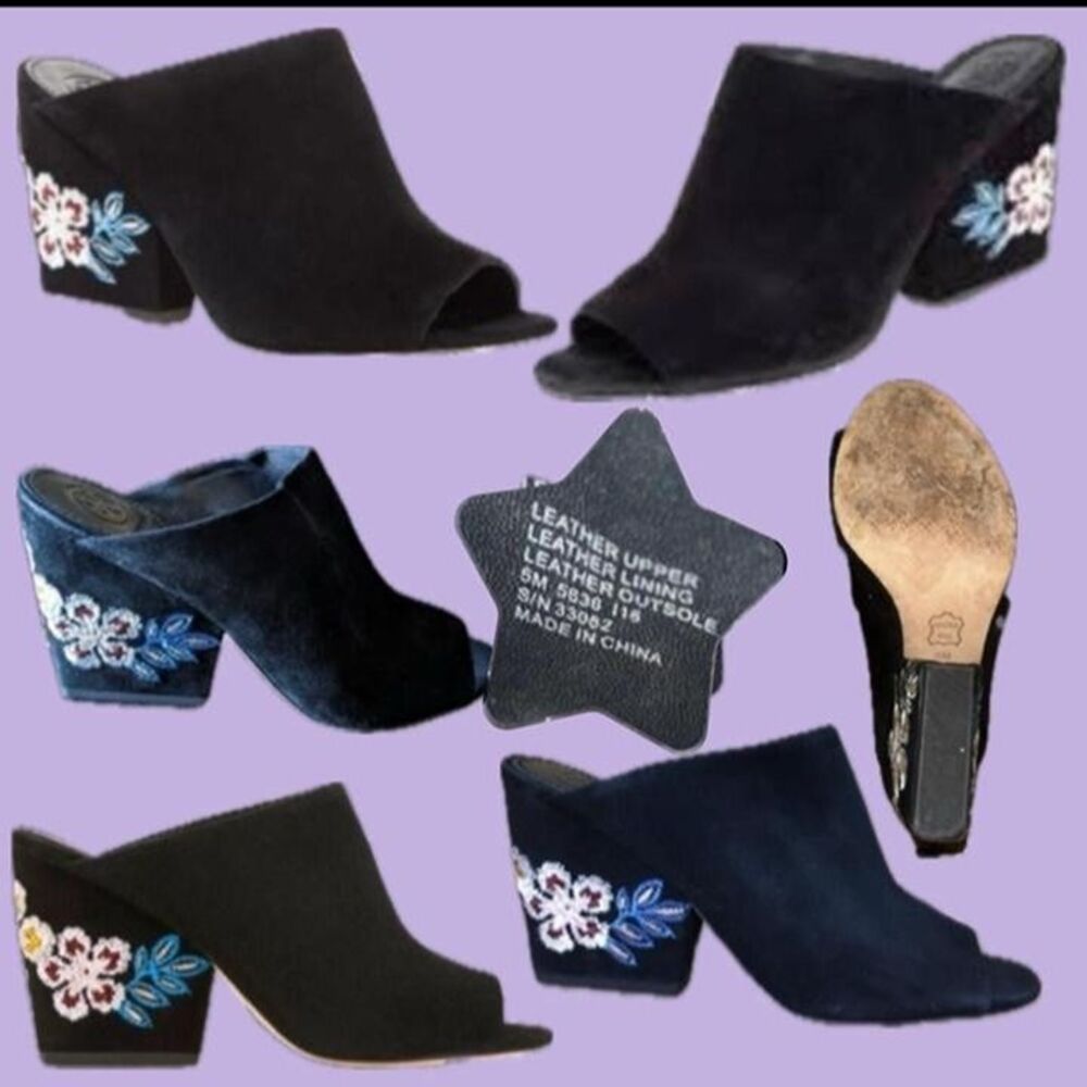 Tory Burch Embroidered Mules